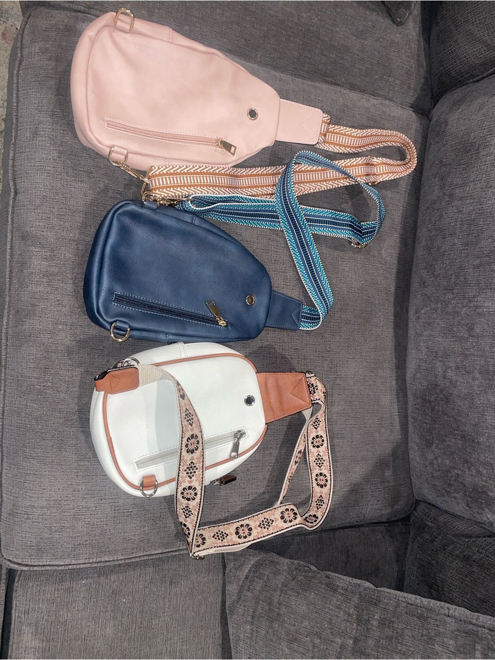 Compact Crossbody Sling Bag — Pink, Navy, and White Options - Picture 3 of 3